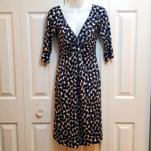 Diane Von Furstenberg | Blue and White Printed Silk Dress Sz 6